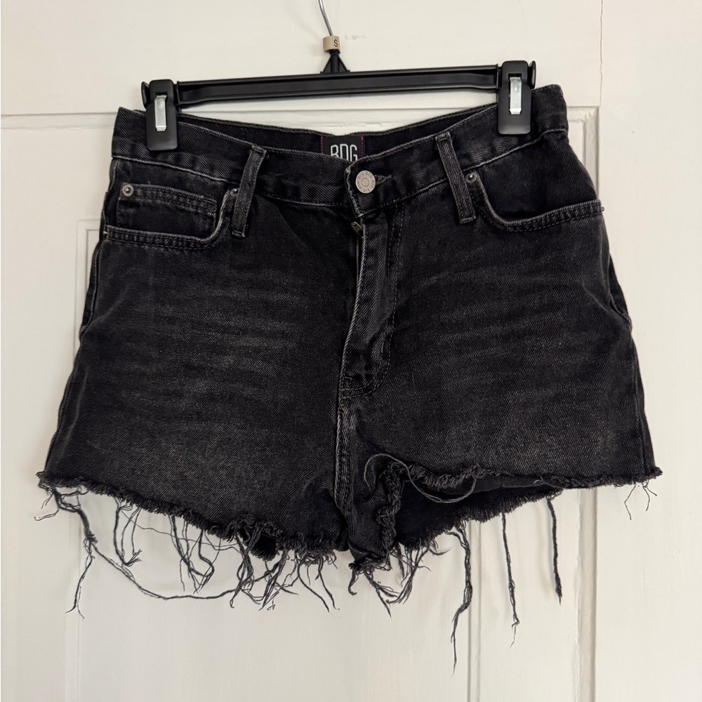 BDG Black Frayed Jean Shorts